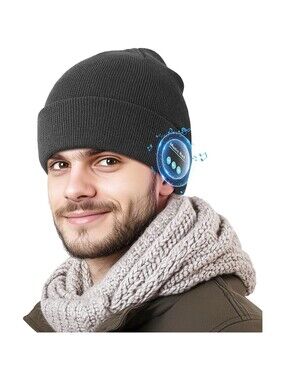 Bluetooth Hat, Rechargeable Unisex Bluetooth Beanie, mens gifts with Control...